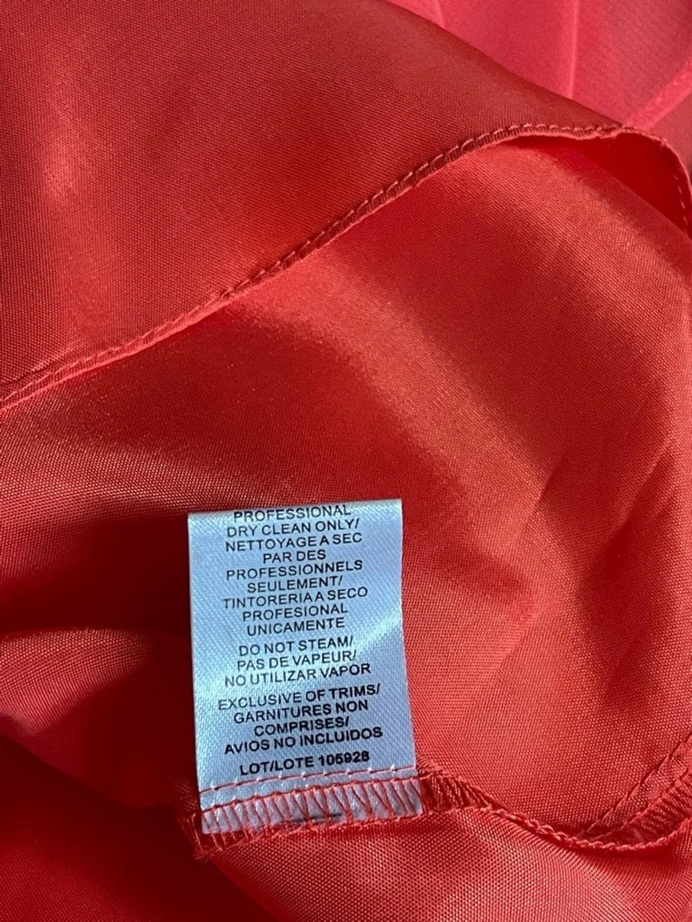 CACHE One Shoulder Red / Orange Cocktail Dress Rhinestone Accent size 8 - Picture 6 of 6